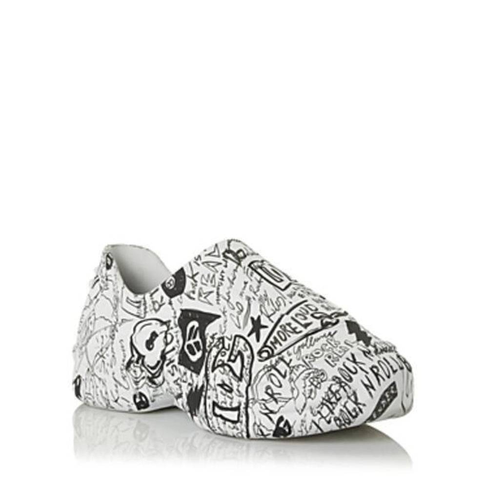 Dolce & Gabbana Men's Toy Graffiti Print Slip On Low Top Sneakers Dark Side US 7